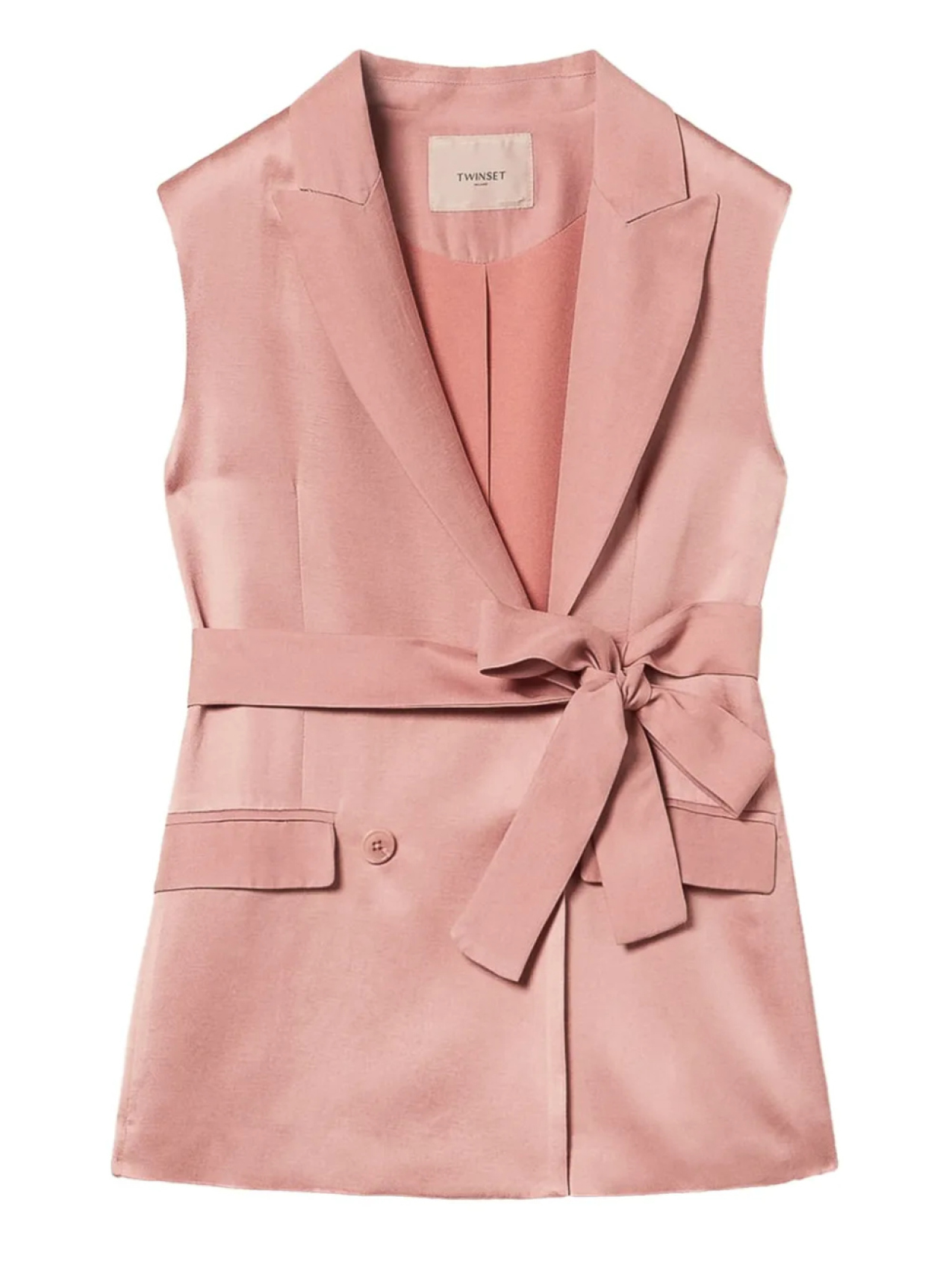 Атласный блейзер с поясом TWINSET, розовый
Атласный блейзер с поясом TWINSET, розовый