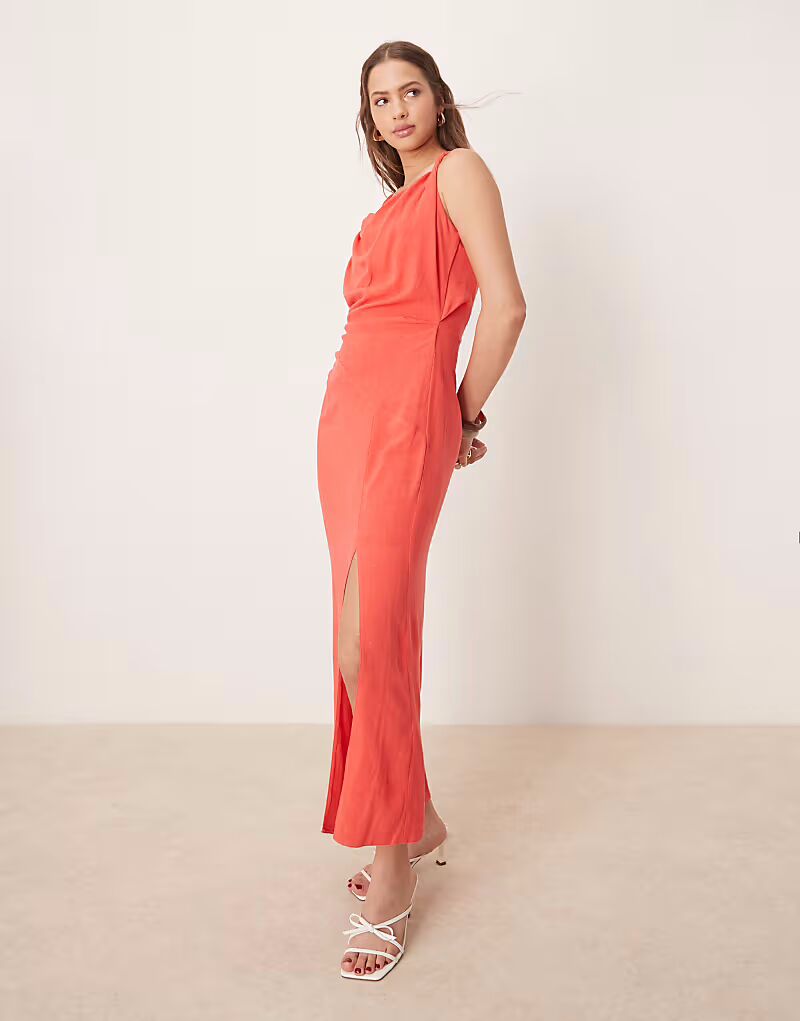 Платье миди из льна ASOS DESIGN с перекрученными плечами и сборками в маково-красном цвете
Платье миди из льна ASOS DESIGN с перекрученными плечами и сборками в маково-красном цвете