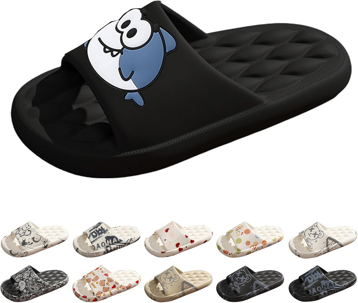 Модные шлепанцы Gezolligheid с мультяшным принтом для мужчин и женщин, для пар, с нескользящей подошвой на платформе, унисекс, повседневные открытые сандалии с нескользящей подошвой для дома, улицы и ванной, черный
Модные шлепанцы Gezolligheid с мультяшным принтом для мужчин и женщин, для пар, с нескользящей подошвой на платформе, унисекс, повседневные открытые сандалии с нескользящей подошвой для дома, улицы и ванной, черный