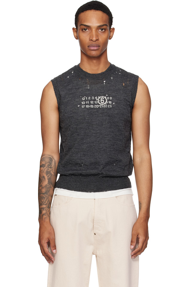 Шерстяной жилет Mm6 Maison Margiela, серый
Шерстяной жилет Mm6 Maison Margiela, серый