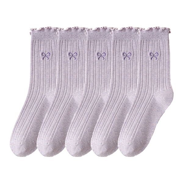 Женские летние ребристые носки с вышивкой бантиком casual 5pk Anna-Kaci, Purple
Женские летние ребристые носки с вышивкой бантиком casual 5pk Anna-Kaci, Purple