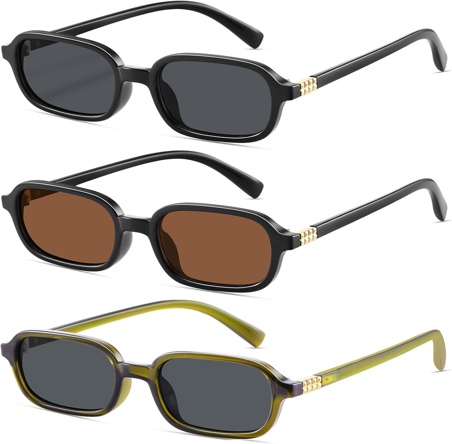 Ретро прямоугольные солнцезащитные очки для женщин, узкие, модные, небольшие, в стиле 90-х, квадратная оправа, защита от УФ-излучения YMRFW, 3pack(black/Gray+black/Brown+olive Green/Gray)
Ретро прямоугольные солнцезащитные очки для женщин, узкие, модные, небольшие, в стиле 90-х, квадратная оправа, защита от УФ-излучения YMRFW, 3pack(black/Gray+black/Brown+olive Green/Gray)
