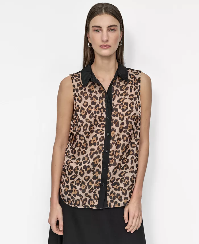 Женская блузка без рукавов с леопардовым принтом DKNY, желтый
Женская блузка без рукавов с леопардовым принтом DKNY, желтый