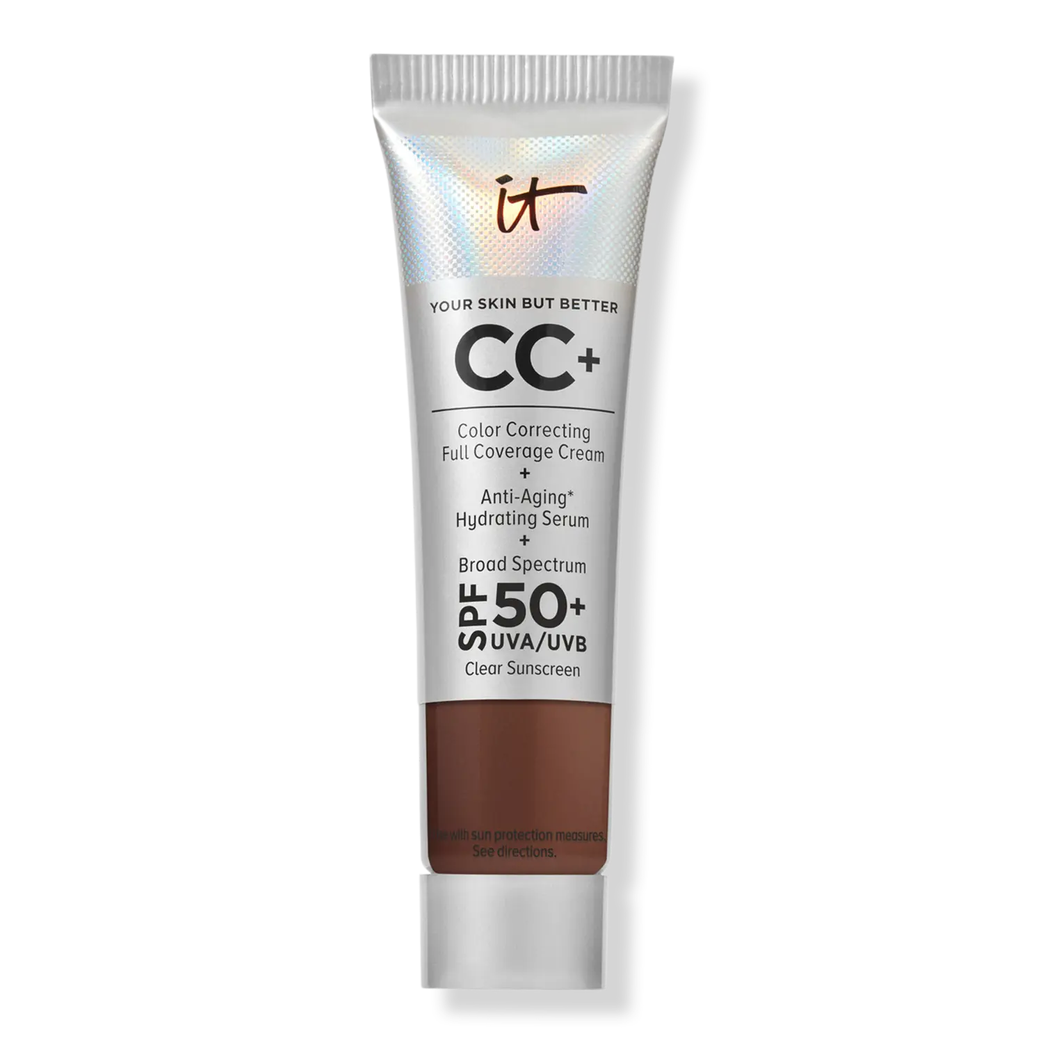 Мини-CC+ крем с SPF 50+ IT Cosmetics, Deep Bronze (deep cool with red undertones)
Мини-CC+ крем с SPF 50+ IT Cosmetics, Deep Bronze (deep cool with red undertones)