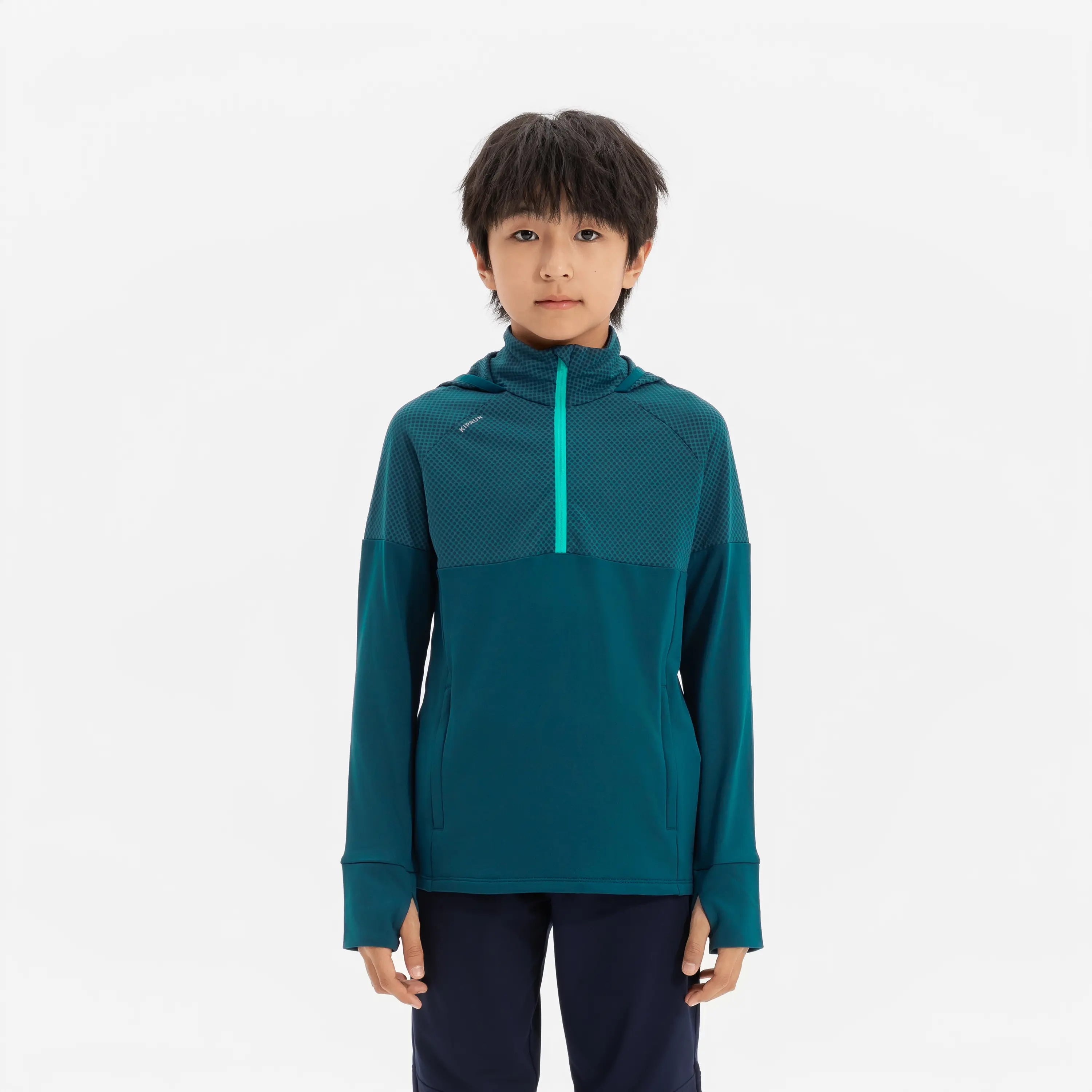 Мужская флисовая толстовка Kiprun для бега с длинным рукавом бирюзового цвета
Мужская флисовая толстовка Kiprun для бега с длинным рукавом бирюзового цвета