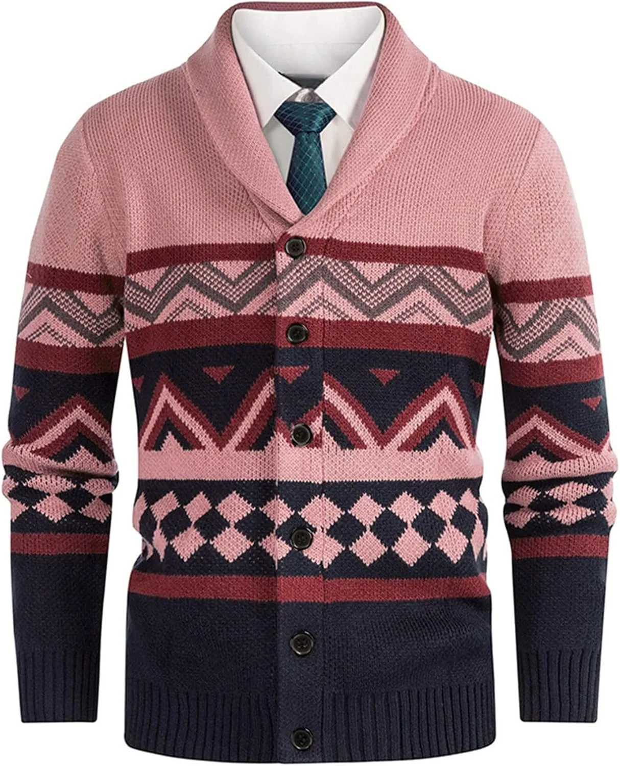 Мужской кардиган с шалью и цветными блоками
Мужской кардиган с шалью и цветными блоками