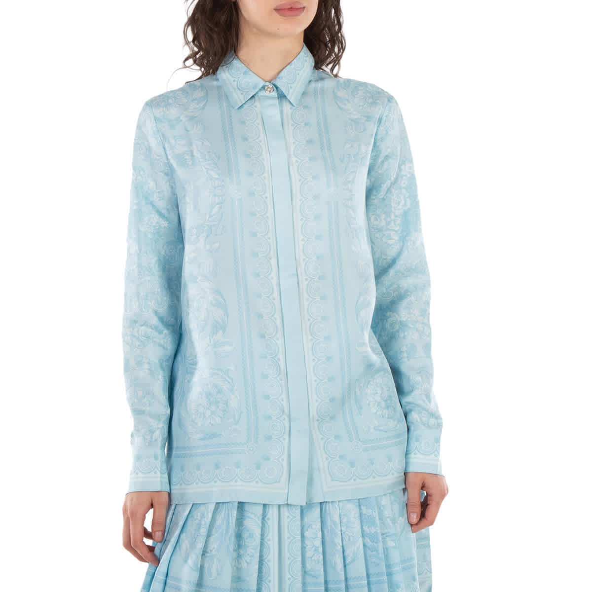 Версаче Барокко Принт Шелковая Рубашка Versace, синий
Версаче Барокко Принт Шелковая Рубашка Versace, синий