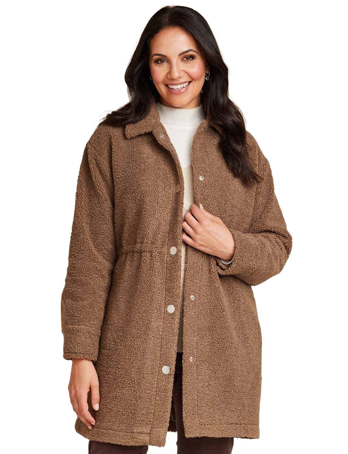 Куртка на подкладке с застежкой-поппером из букле Amber, бежевый 
Куртка на подкладке с застежкой-поппером из букле Amber, бежевый