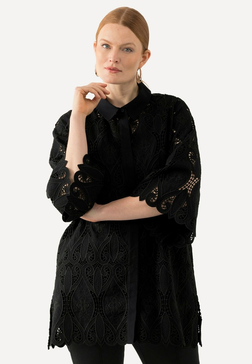 Блузка на пуговицах Ulla Popken, черный
Блузка на пуговицах Ulla Popken, черный