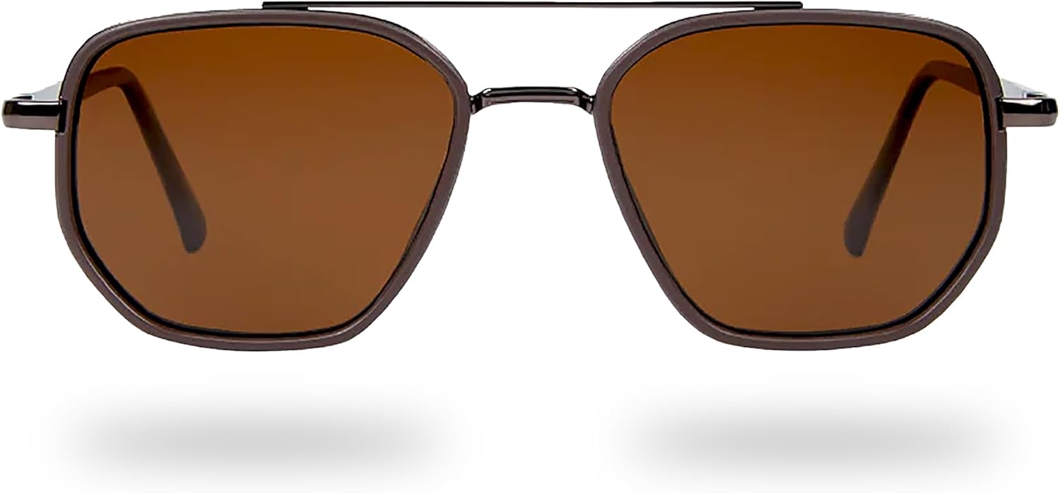 Поляризованные солнцезащитные очки-авиаторы Glass Theory для женщин и мужчин - защита от УФ-излучения UV400 - легкая металлическая оправа - модные очки-авиаторы, Havana
Поляризованные солнцезащитные очки-авиаторы Glass Theory для женщин и мужчин - защита от УФ-излучения UV400 - легкая металлическая оправа - модные очки-авиаторы, Havana