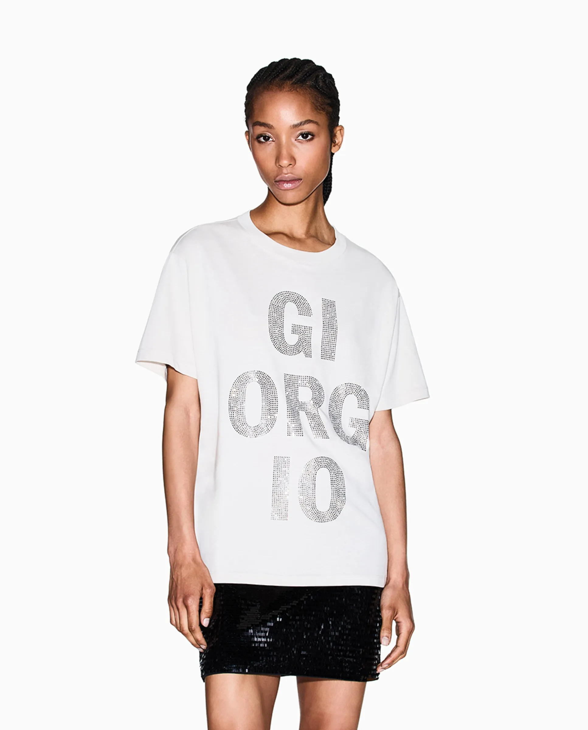 Женская футболка с коротким рукавом и стразами Armani Exchange, светло-серый
Женская футболка с коротким рукавом и стразами Armani Exchange, светло-серый