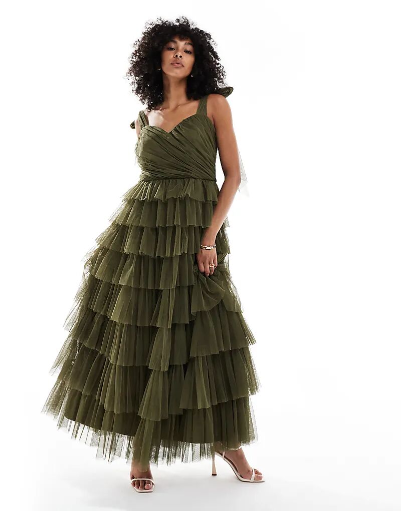 Платье макси из тюля с бантом на плече для подружки невесты, кружевом и бисером, лесного зеленого цвета
Платье макси из тюля с бантом на плече для подружки невесты, кружевом и бисером, лесного зеленого цвета