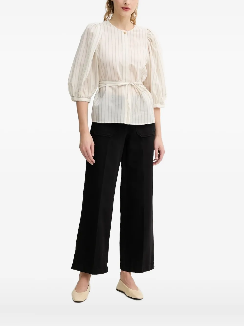 Блузка в полоску с рукавами-буфами Sessùn, нейтральный
Блузка в полоску с рукавами-буфами Sessùn, нейтральный