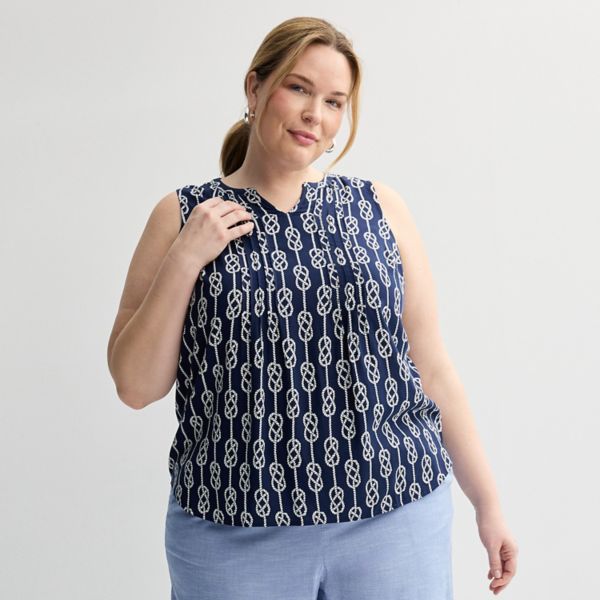 Плюс сайз топ без рукавов с защипами Croft & Barrow, цвет navy nautical rope
Плюс сайз топ без рукавов с защипами Croft & Barrow, цвет navy nautical rope