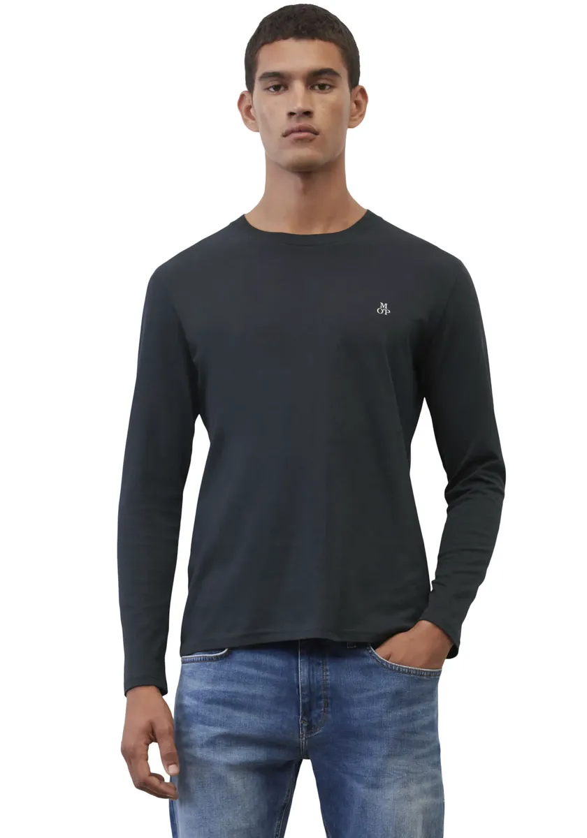 Рубашка Marc O'Polo с длинными рукавами и изящным логотипом спереди, цвет Dark Night 
Рубашка Marc O'Polo с длинными рукавами и изящным логотипом спереди, цвет Dark Night