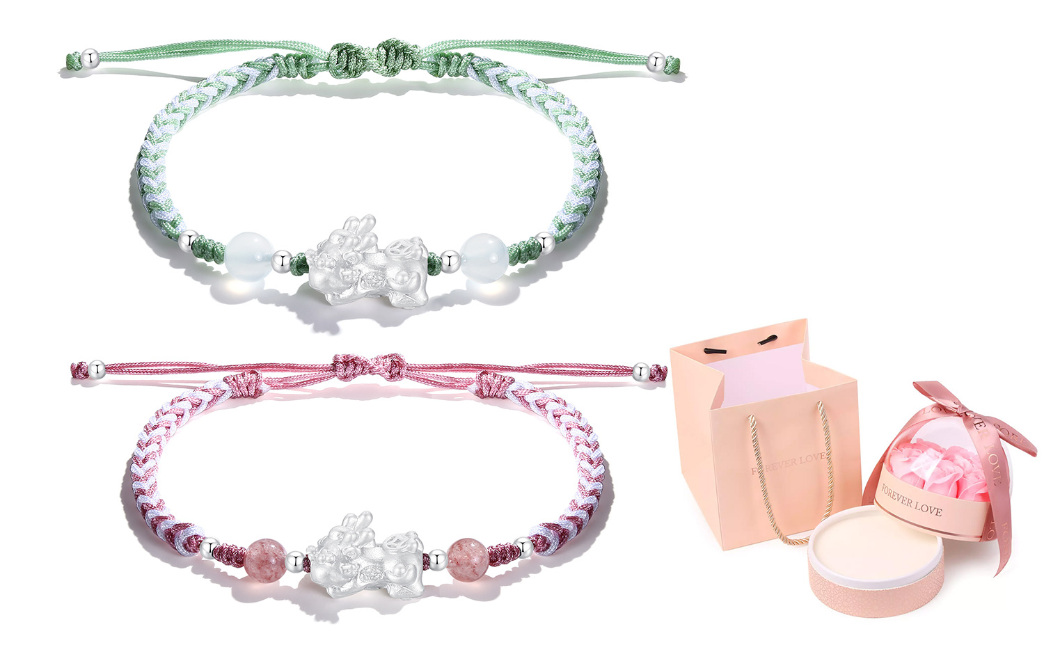 Кристальный браслет Unisex RUOK, зеленый/розовый
Кристальный браслет Unisex RUOK, зеленый/розовый