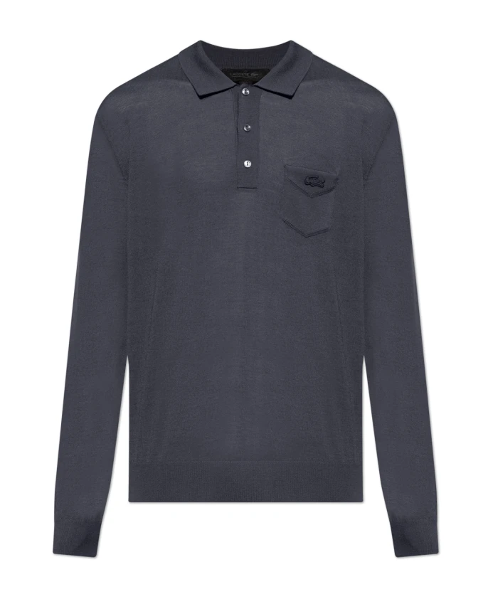 Свитер из мериносовой шерсти с воротником-поло в стиле подиумной моды Lacoste, синий
Свитер из мериносовой шерсти с воротником-поло в стиле подиумной моды Lacoste, синий