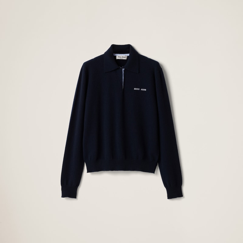 Кашемировая толстовка-поло Miu Miu, синий
Кашемировая толстовка-поло Miu Miu, синий
