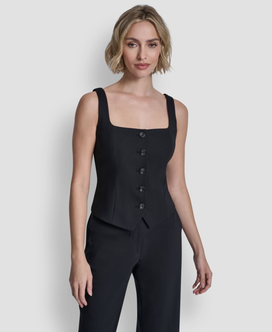 Женская майка на пуговицах спереди DKNY, Black
Женская майка на пуговицах спереди DKNY, Black