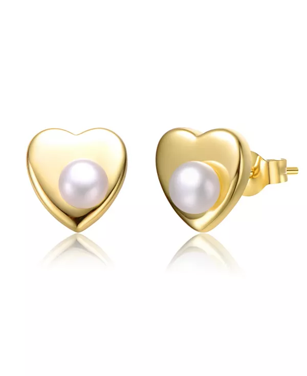 Серьги-Гвоздики в форме сердца из стерлингового серебра 14 карат с покрытием из желтого золота и белым пресноводным жемчугом Genevive, gold
Серьги-Гвоздики в форме сердца из стерлингового серебра 14 карат с покрытием из желтого золота и белым пресноводным жемчугом Genevive, gold