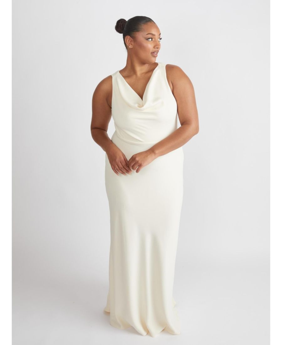 Женское платье подружки невесты из крепа с воротником-хомутом спереди Six Stories, Almond
Женское платье подружки невесты из крепа с воротником-хомутом спереди Six Stories, Almond