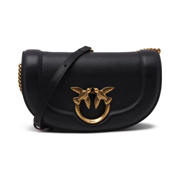 Кожаная мини-сумка на плечо с круглым замком и застежкой-багетом Pinko, черный
Кожаная мини-сумка на плечо с круглым замком и застежкой-багетом Pinko, черный