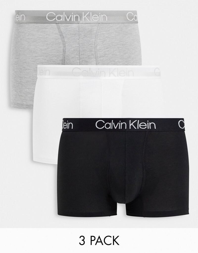 Calvin Klein — Modern Structure — 3 пары облегающих боксеров черного, белого и серого цветов
Calvin Klein — Modern Structure — 3 пары облегающих боксеров черного, белого и серого цветов