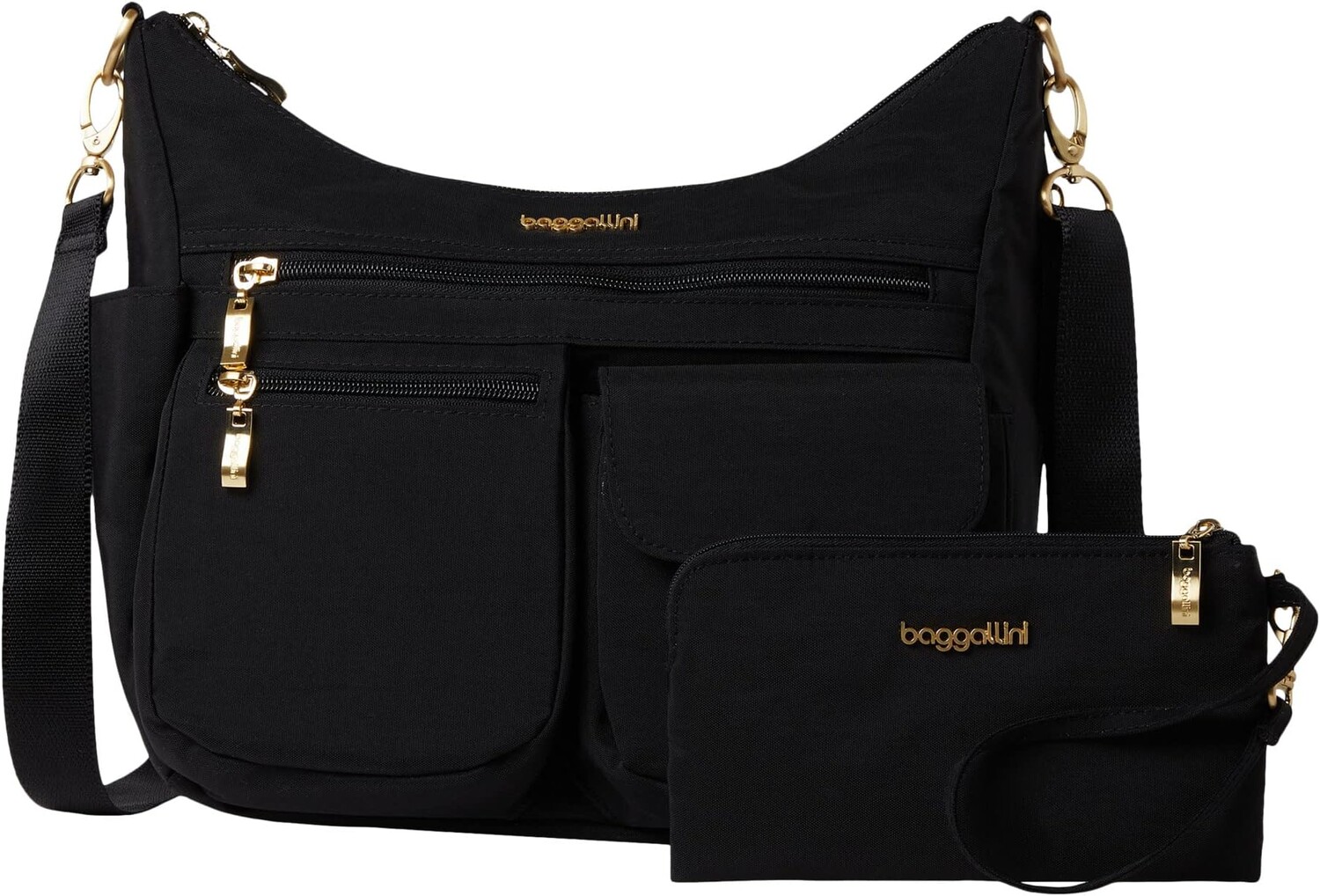 Современная универсальная сумка Baggallini, цвет Black/Gold Hardware
Современная универсальная сумка Baggallini, цвет Black/Gold Hardware