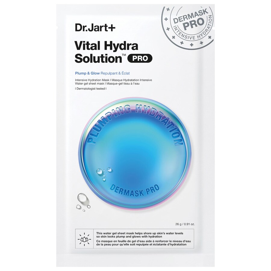 Маска для лица Vital Hydra Solution PRO Glow с гиалуроновой кислотой Dr. Jart+, 1 mask/.91 oz
Маска для лица Vital Hydra Solution PRO Glow с гиалуроновой кислотой Dr. Jart+, 1 mask/.91 oz