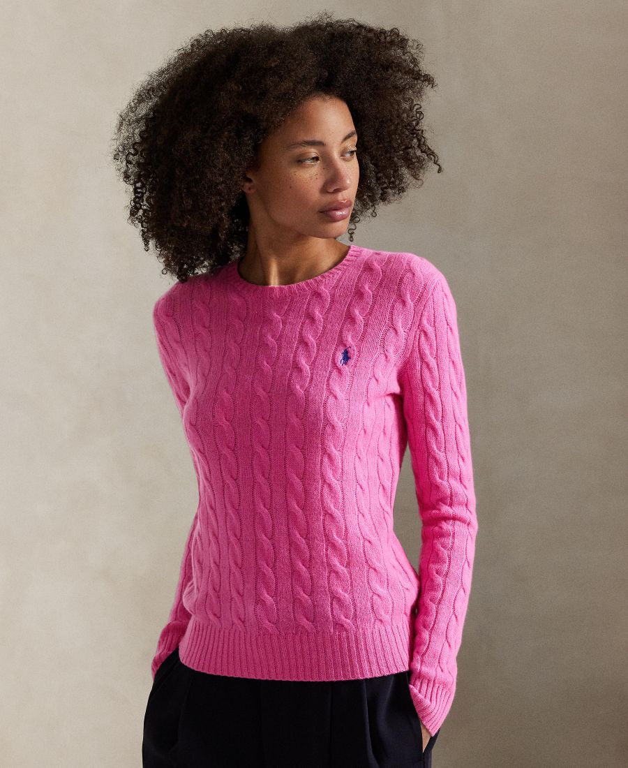 Женский свитер с круглым вырезом из шерсти и кашемира с косами Polo Ralph Lauren, Pink Lace
Женский свитер с круглым вырезом из шерсти и кашемира с косами Polo Ralph Lauren, Pink Lace