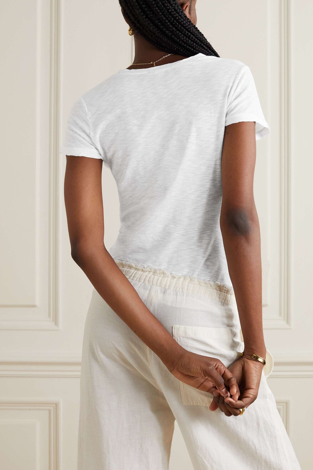 JAMES PERSE Повседневная хлопковая футболка, белый
JAMES PERSE Повседневная хлопковая футболка, белый