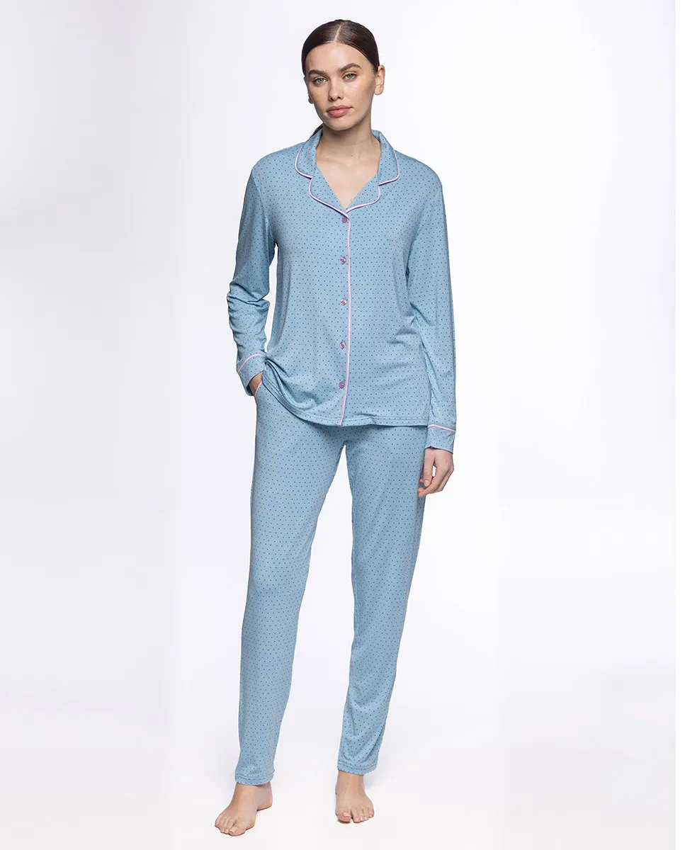 Женская пижама из эластичного модала, длинная Punto Blanco, синий
Женская пижама из эластичного модала, длинная Punto Blanco, синий