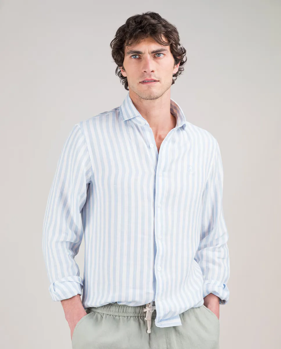 Мужская льняная рубашка в полоску Kodak El Ganso, синий
Мужская льняная рубашка в полоску Kodak El Ganso, синий