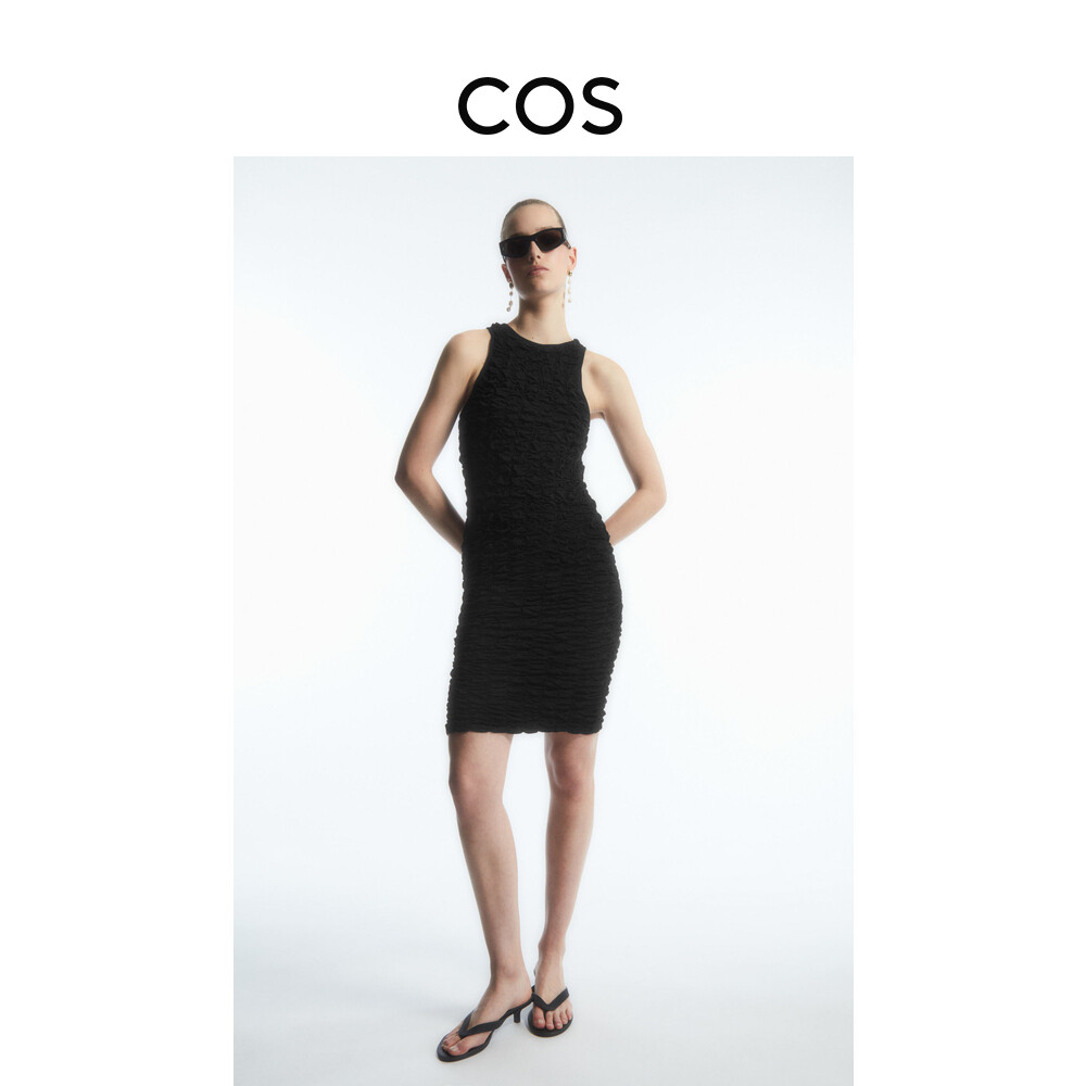 Женское облегающее платье Cos без рукавов со сборками и круглым вырезом, черный
Женское облегающее платье Cos без рукавов со сборками и круглым вырезом, черный