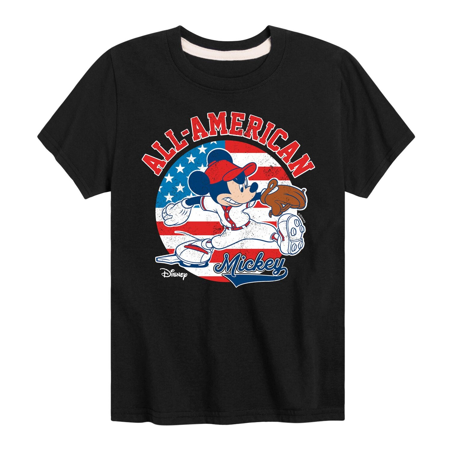 Бейсбольная футболка с рисунком Disney для мальчиков 8–20 лет с Микки Маусом «Американа» Disney, черный 
Бейсбольная футболка с рисунком Disney для мальчиков 8–20 лет с Микки Маусом «Американа» Disney, черный