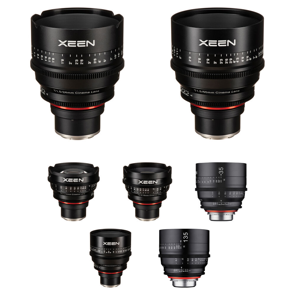 Комплект из 7 объективов Rokinon Xeen 14, 16, 24, 35, 50, 85, 135 мм Cine (Sony E)
Комплект из 7 объективов Rokinon Xeen 14, 16, 24, 35, 50, 85, 135 мм Cine (Sony E)