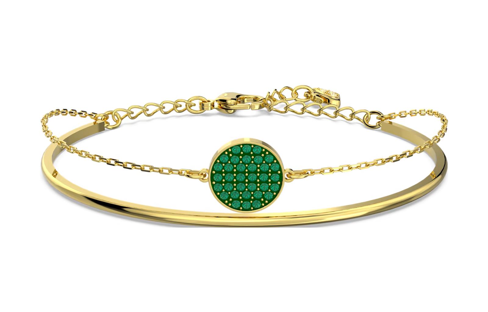 Металлический браслет для женщин Swarovski, золотой/зеленый
Металлический браслет для женщин Swarovski, золотой/зеленый