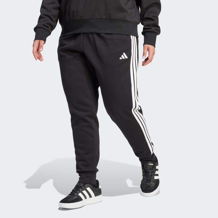 ADIDAS Узкие флисовые брюки Essentials с тремя полосками (большие размеры).