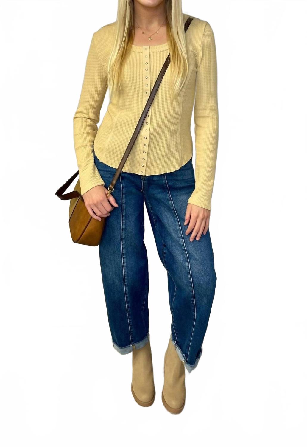 Джинсы Darcy Barrel с манжетами из денима Risen, Denim
Джинсы Darcy Barrel с манжетами из денима Risen, Denim