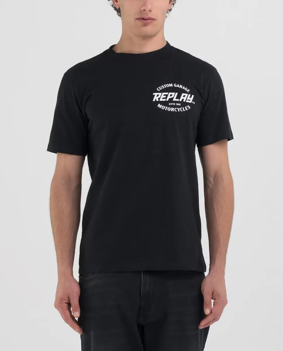Мужская футболка с короткими рукавами и индивидуальным гаражным принтом Replay, черный
Мужская футболка с короткими рукавами и индивидуальным гаражным принтом Replay, черный