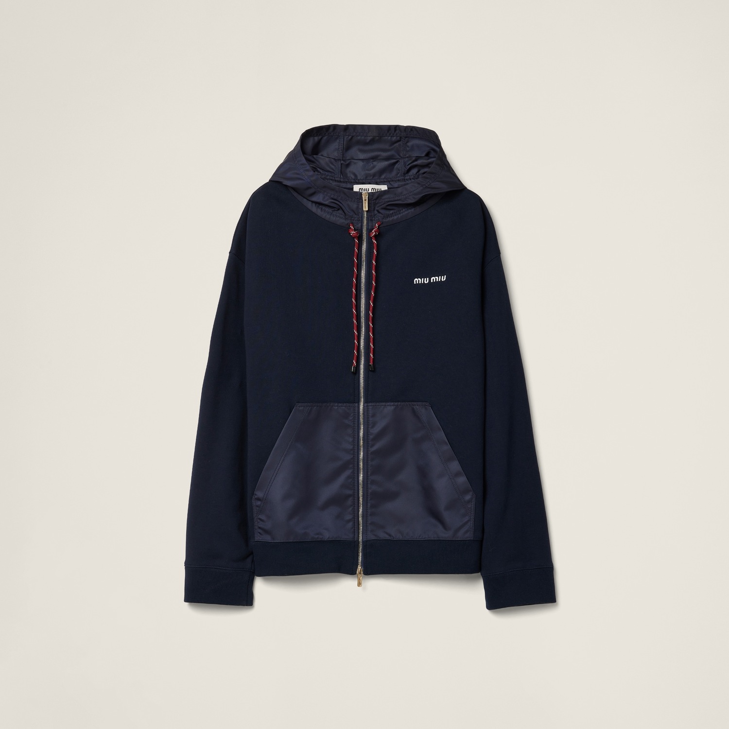 Толстовка на молнии из хлопкового флиса MIU MIU, темно-синий
Толстовка на молнии из хлопкового флиса MIU MIU, темно-синий