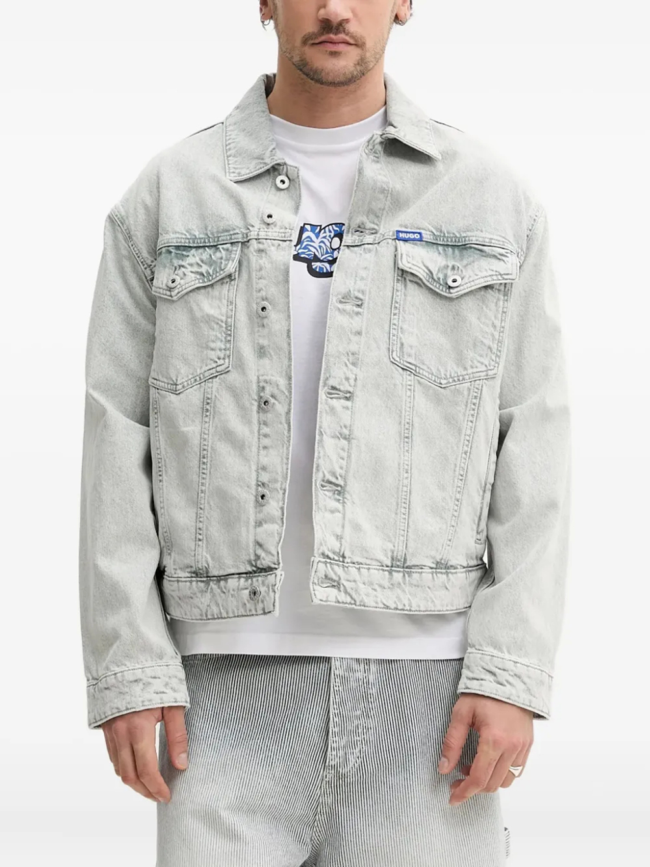 Джинсовая куртка с нашивкой-логотипом HUGO, серый
Джинсовая куртка с нашивкой-логотипом HUGO, серый