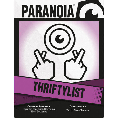 Настольная игра Paranoia: Thriftylist Card Deck
Настольная игра Paranoia: Thriftylist Card Deck