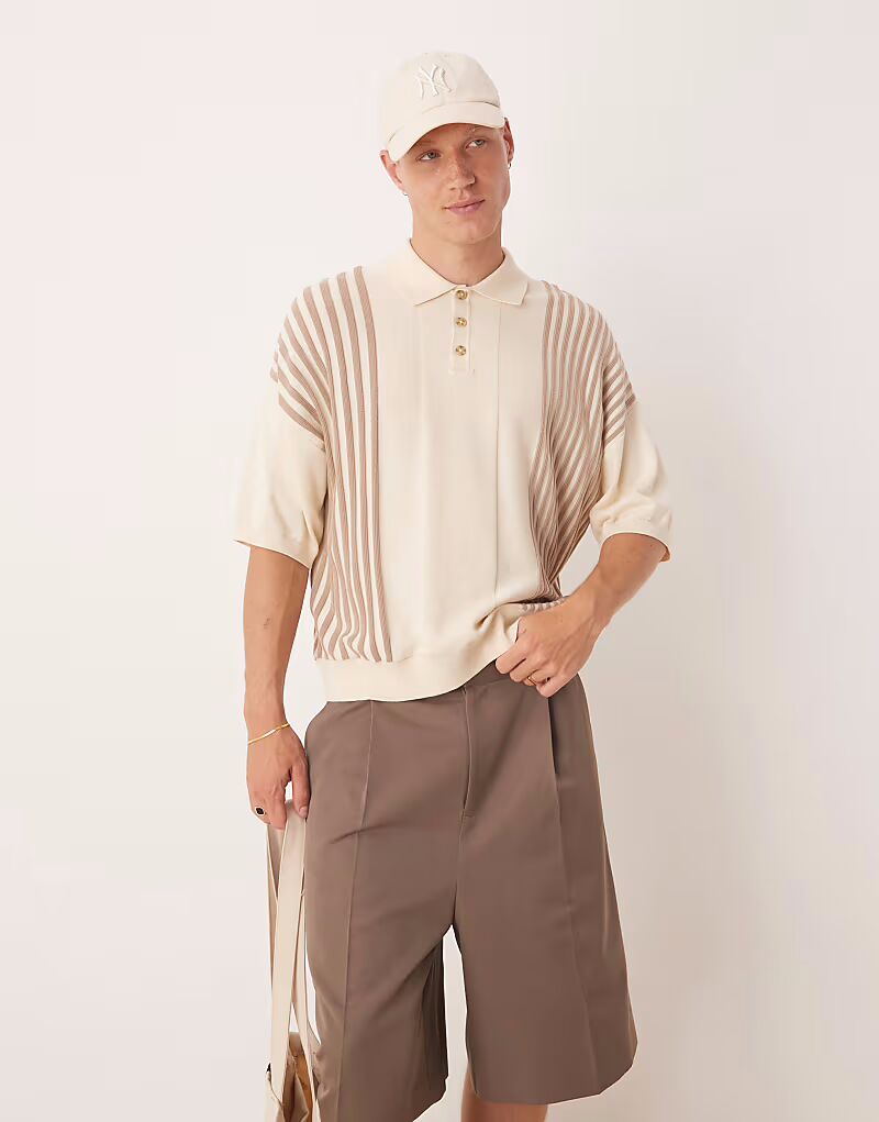 ASOS DESIGN свободный трикотажный поло свободного кроя с контрастными полосками цвета экрю
ASOS DESIGN свободный трикотажный поло свободного кроя с контрастными полосками цвета экрю