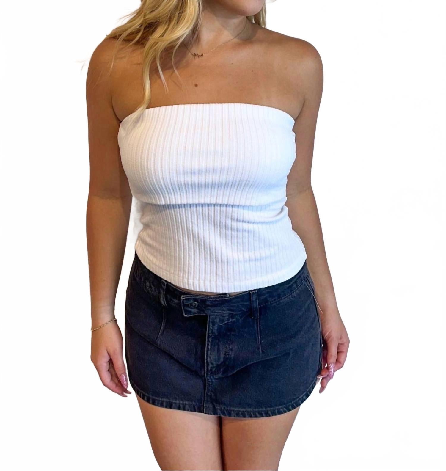 Складной топ-трубка в белом PROJECT SOCIAL T 
Складной топ-трубка в белом PROJECT SOCIAL T