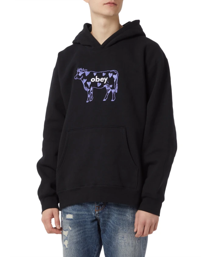 Толстовка с капюшоном из плотной коровьей ткани Obey, черный
Толстовка с капюшоном из плотной коровьей ткани Obey, черный