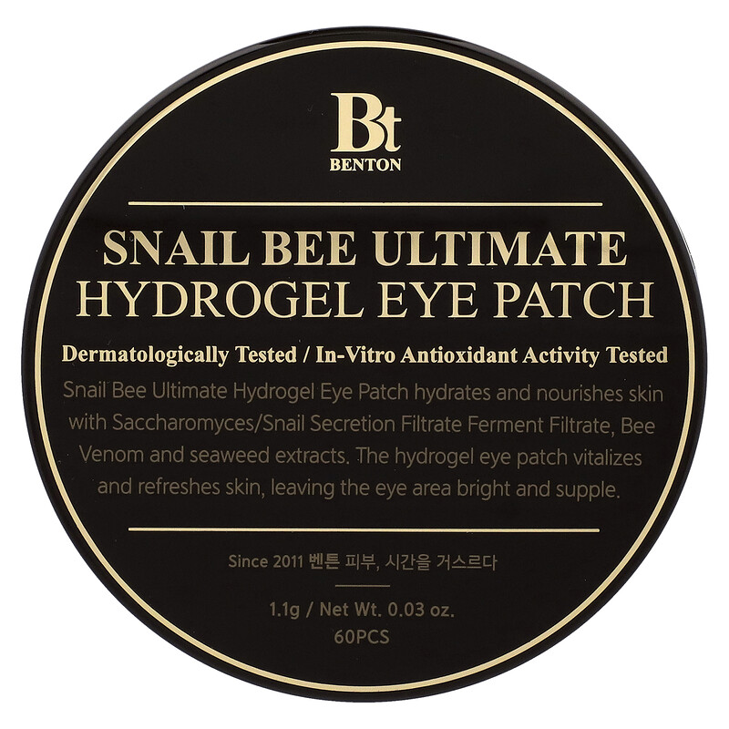 Benton, Snail Bee Ultimate, гидрогелевые патчи для глаз, 60 шт.
Benton, Snail Bee Ultimate, гидрогелевые патчи для глаз, 60 шт.
