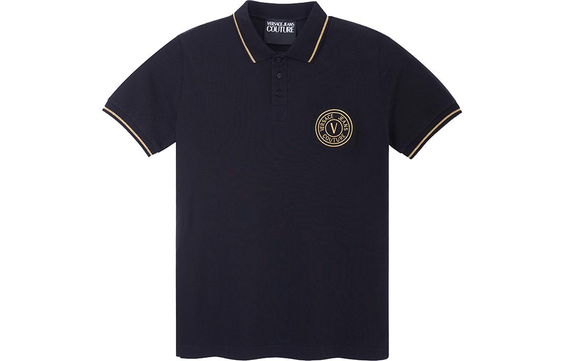 VERSACE JEANS COUTURE SS23 Мужская поло с коротким рукавом с принтом в виде буквенного логотипа и полосатой отделкой Black
VERSACE JEANS COUTURE SS23 Мужская поло с коротким рукавом с принтом в виде буквенного логотипа и полосатой отделкой Black