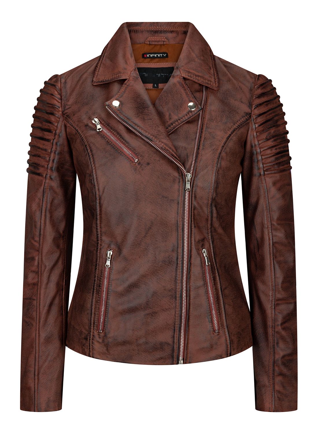 Приталенная куртка из мягкой кожи в байкерском стиле TruClothing, цвет brown vintage
Приталенная куртка из мягкой кожи в байкерском стиле TruClothing, цвет brown vintage