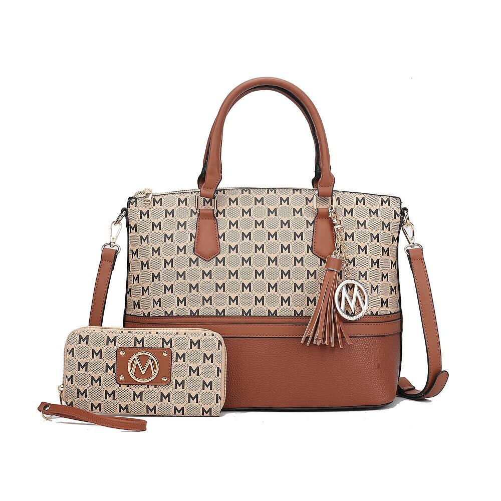 Большая сумка-тоут с эмблемой MKF Collection Saylor Circular M и кошелек на запястье в тон от Mia K, цвет Cognac
Большая сумка-тоут с эмблемой MKF Collection Saylor Circular M и кошелек на запястье в тон от Mia K, цвет Cognac